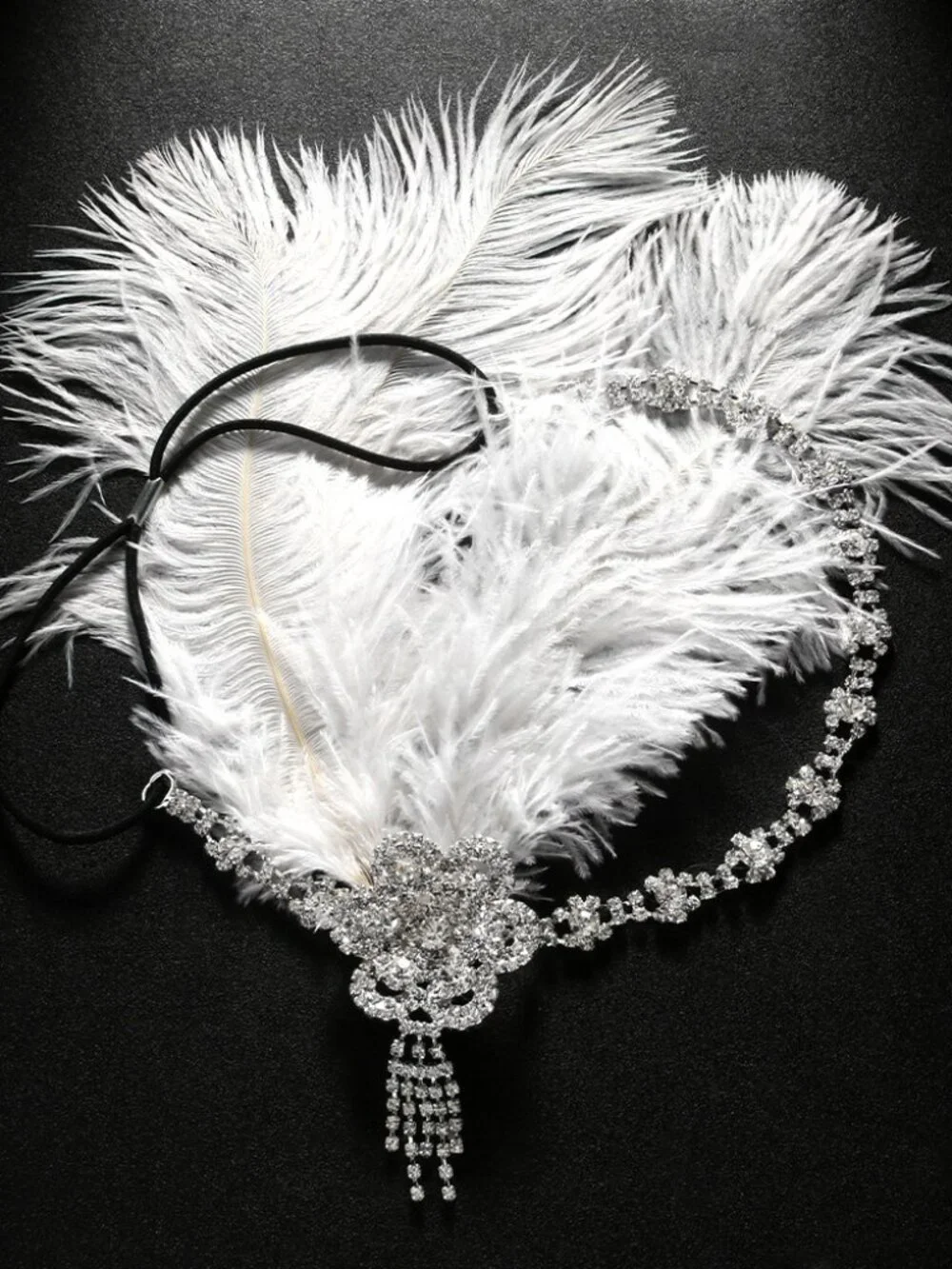 Glamorous Rhinestone Tassel Hair Clip - Sparkly Evening Accessory